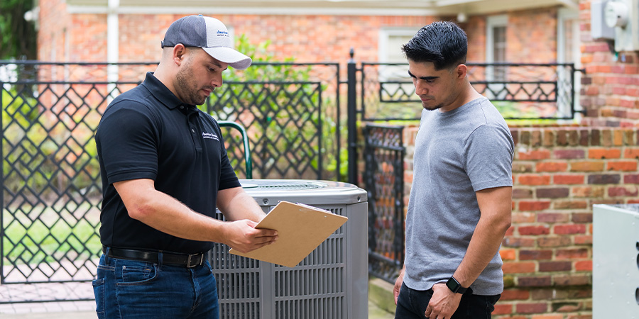 tech reviewing with homeowner